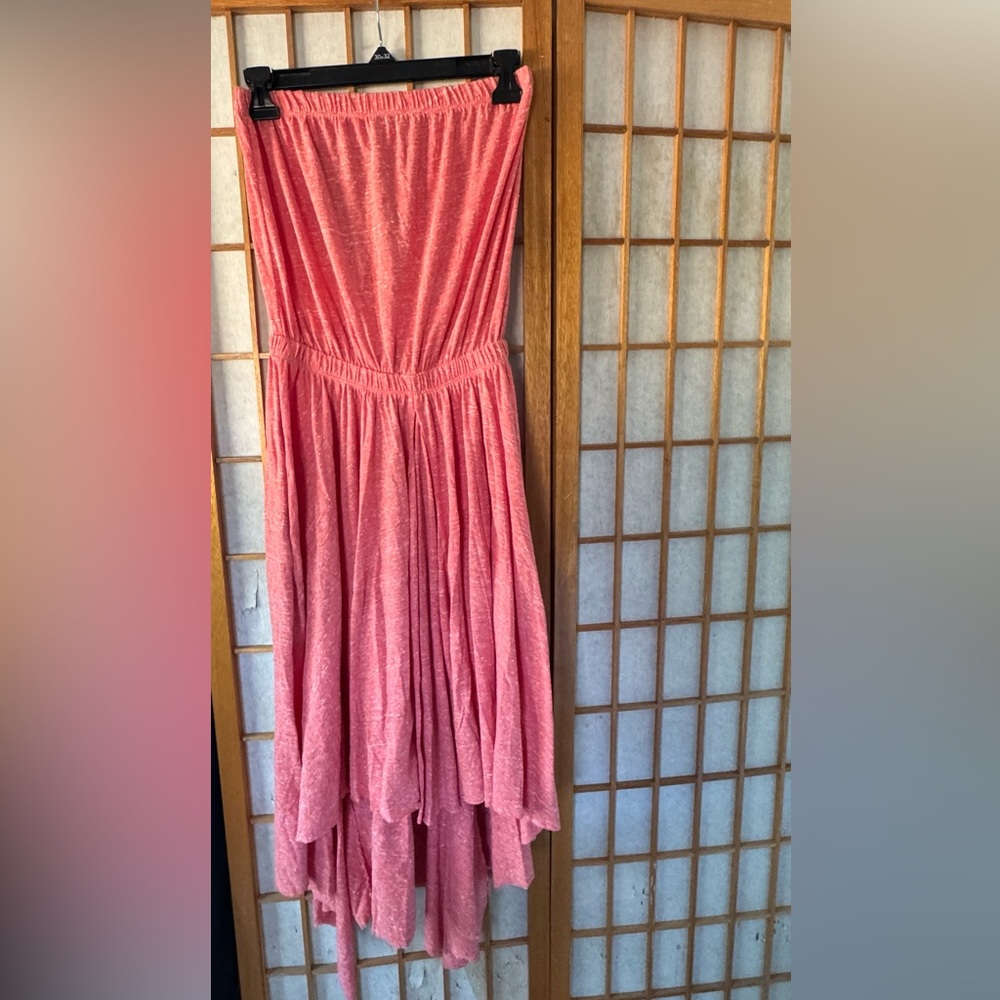 Free People Beach Coral Midi Dress with pockets